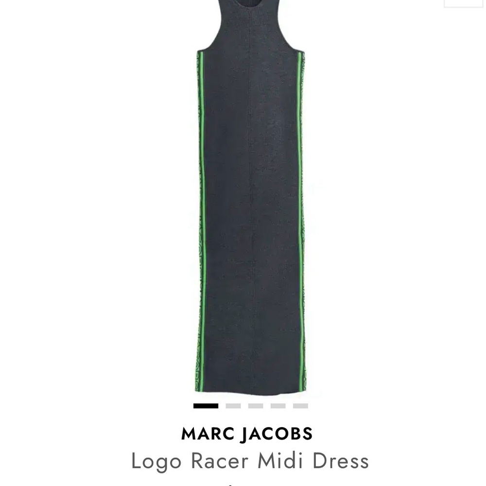 Marc Jacobs Charcoal Dress with Neon Green Detail
